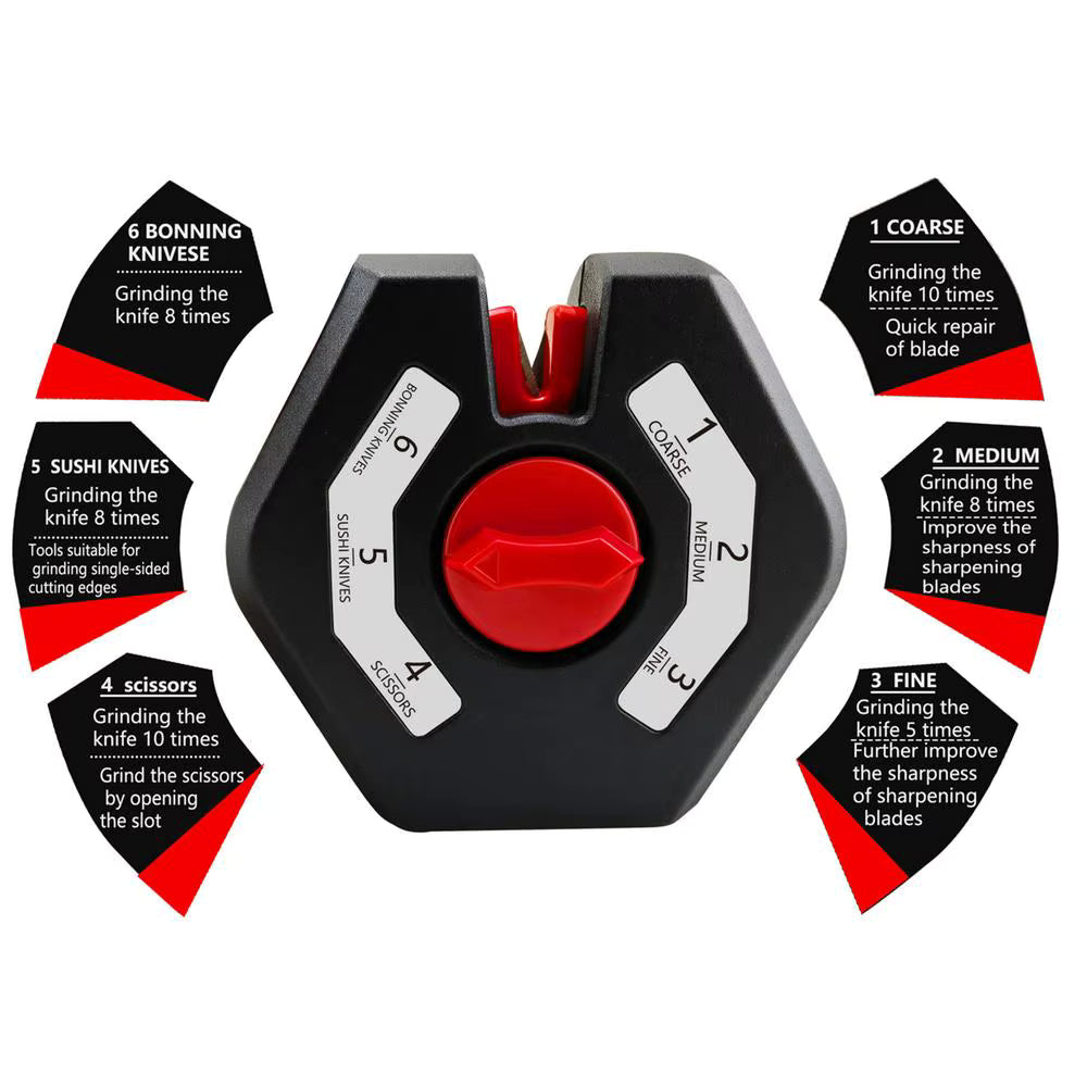 Afilado profesional 6 en 1 con mango antideslizante