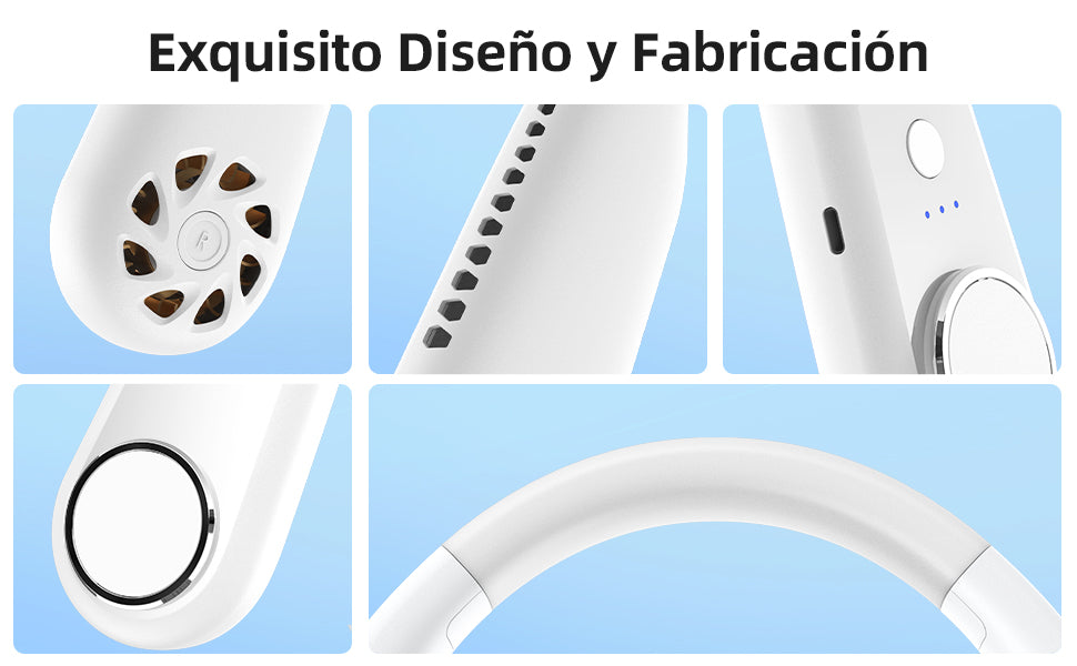Ventilador de pescoço silencioso 5200 mAh bateria recarregável